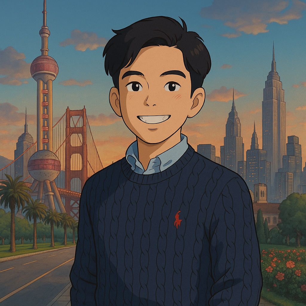 Hand-drawn portrait of Michael Zhang